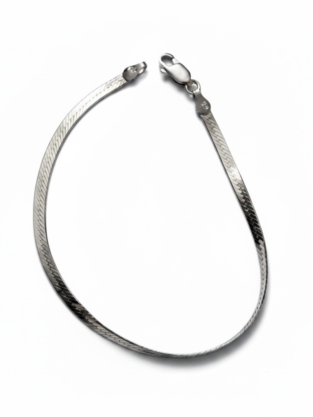 925 Sterling Silver Italian Herringbone Bracelet – 7.5” | Made in Italy